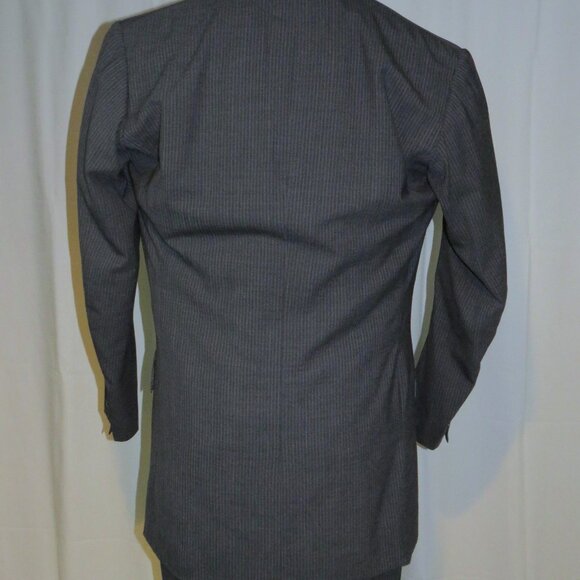 Anderson Sheppard Savile Row Bespoke Gray Striped Three Piece Suit 42XL - Picture 12 of 16